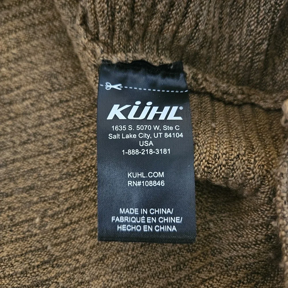 KUHL‎ Women's Solace Ribbed Knit Cowl Neck Sweater Brown Size Small Wool Blend